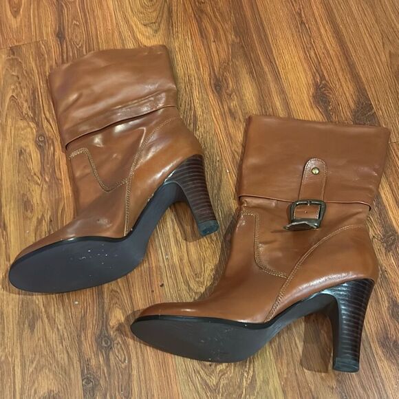 New vintage Wilson's leather outlet leather boots size 8 heels brown - Picture 3 of 6